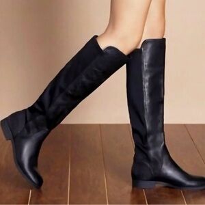 Frye Molly Gore Leather Elastic Back Tall Riding Boots - Size 7.5B